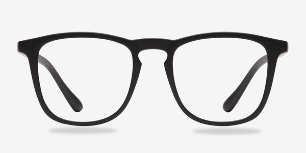 Central Matte Black Plastic Eyeglass Frames