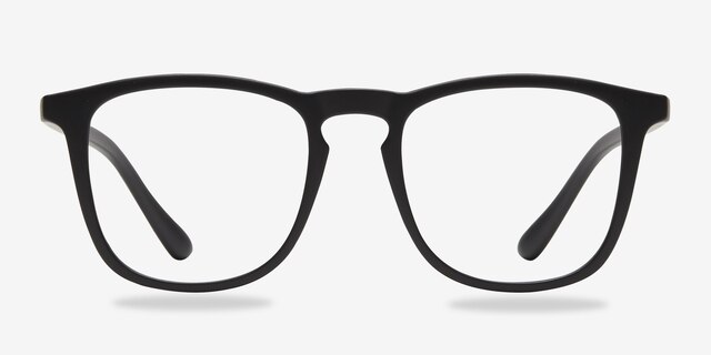 Central Matte Black PlasticEyeglass Frames from EyeBuyDirect, Front View