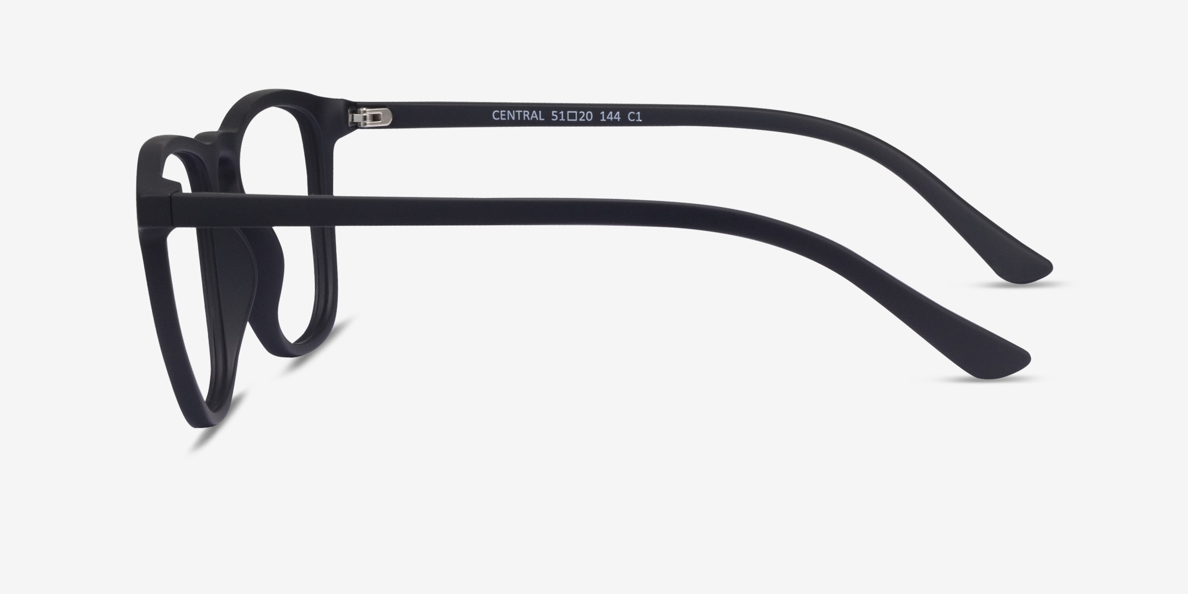 black plastic eyeglass frames