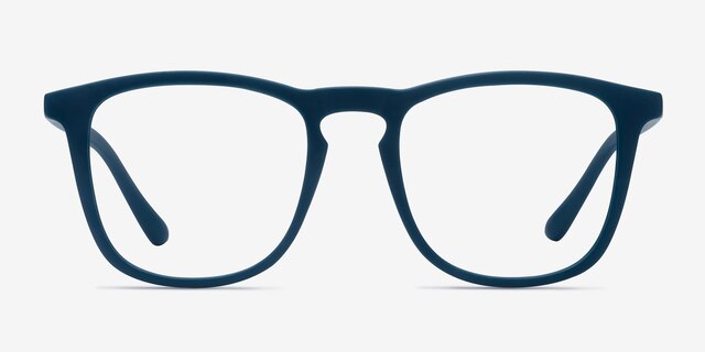 Central Matte Navy PlasticEyeglass Frames from EyeBuyDirect, Front View
