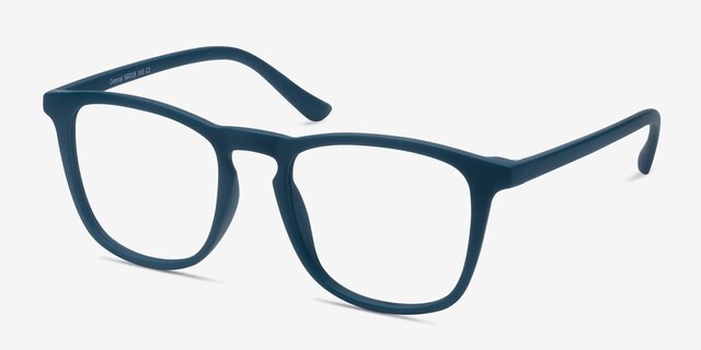 Central Matte Navy PlasticEyeglass Frames from EyeBuyDirect, Angle View