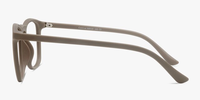 Central Light Brown PlasticEyeglass Frames from EyeBuyDirect, Side View