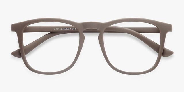 Central Light Brown PlasticEyeglass Frames from EyeBuyDirect, Closed View