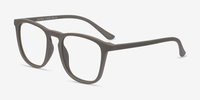 Central Matte Green PlastiqueMontures de lunettes de vue d'EyeBuyDirect, Vue d'Angle