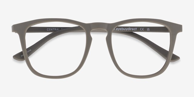 Central Matte Green PlastiqueMontures de lunettes de vue d'EyeBuyDirect, Vue Rapprochée