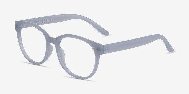 Grace Matte Blue PlastiqueMontures de lunettes de vue d'EyeBuyDirect, Vue d'Angle