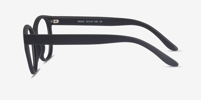 Grace Matte Black PlastiqueMontures de lunettes de vue d'EyeBuyDirect, Vue de Côté