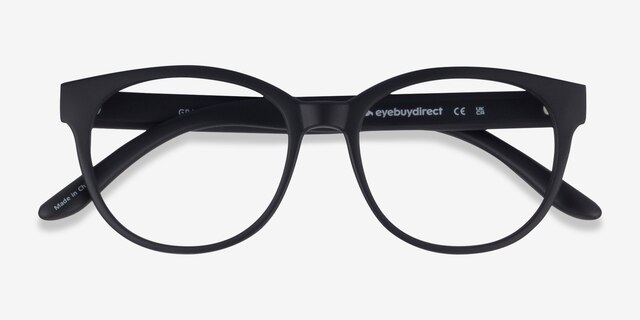 Grace Matte Black PlastiqueMontures de lunettes de vue d'EyeBuyDirect, Vue Rapprochée