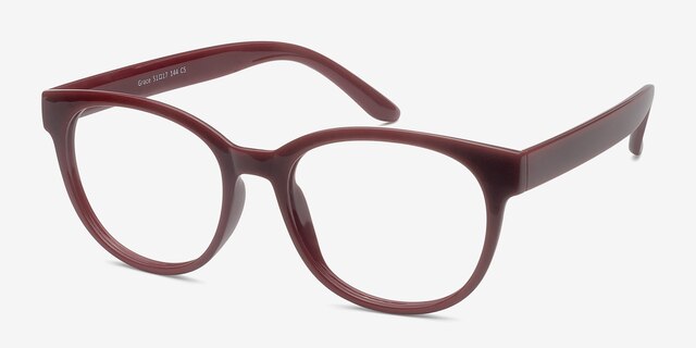 Grace Red PlasticEyeglass Frames from EyeBuyDirect, Angle View