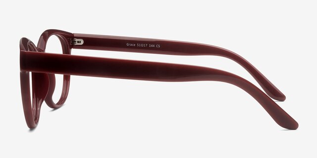 Grace Red PlasticEyeglass Frames from EyeBuyDirect, Side View
