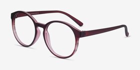 Delaware Matte Burgundy Plastique Montures de lunettes de vue d'EyeBuyDirect, Vue d'Angle