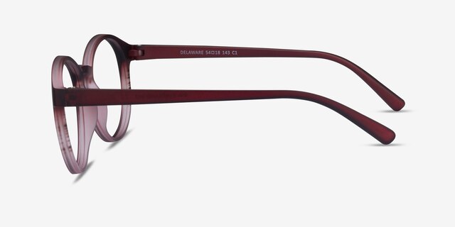 Delaware Matte Burgundy PlastiqueMontures de lunettes de vue d'EyeBuyDirect, Vue de Côté