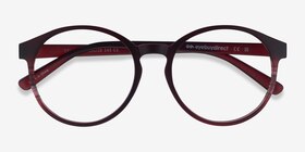 Delaware Matte Burgundy Plastique Montures de lunettes de vue d'EyeBuyDirect, Vue Rapprochée