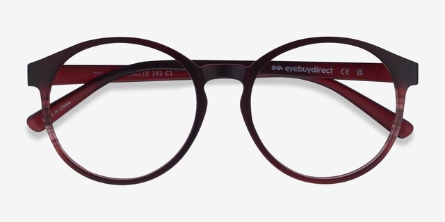 Delaware Matte Burgundy PlastiqueMontures de lunettes de vue d'EyeBuyDirect, Vue Rapprochée