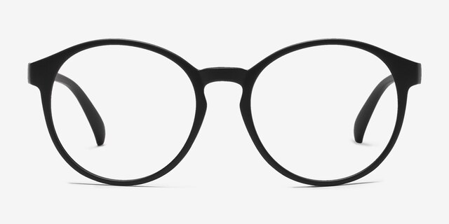 Delaware Matte Black PlasticEyeglass Frames from EyeBuyDirect, Front View