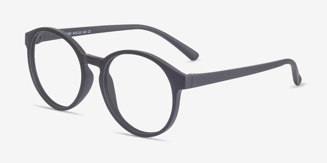 Delaware Matte Black PlasticEyeglass Frames from EyeBuyDirect, Angle View