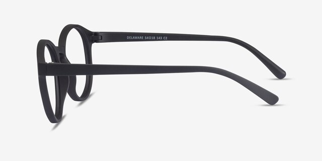 Delaware Matte Black PlasticEyeglass Frames from EyeBuyDirect, Side View