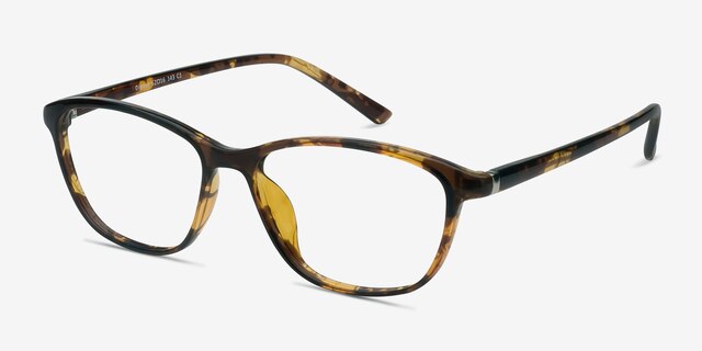 District Tortoise PlasticEyeglass Frames from EyeBuyDirect, Angle View