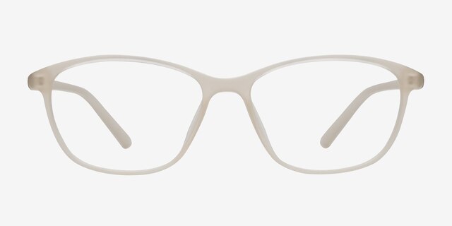 District Matte Beige PlasticEyeglass Frames from EyeBuyDirect, Front View