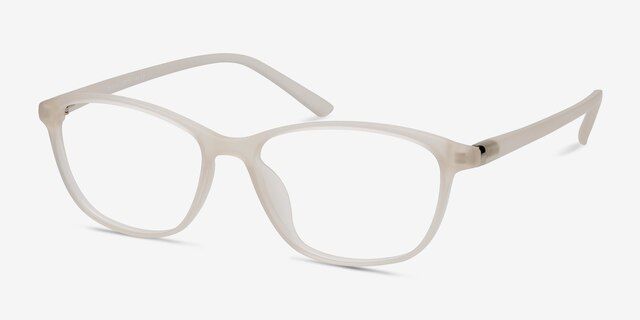 District Matte Beige PlasticEyeglass Frames from EyeBuyDirect, Angle View