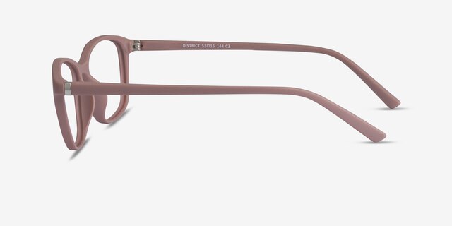 District Matte Pink PlastiqueMontures de lunettes de vue d'EyeBuyDirect, Vue de Côté