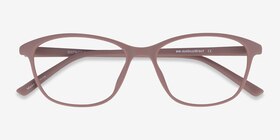 District Matte Pink Plastique Montures de lunettes de vue d'EyeBuyDirect, Vue Rapprochée