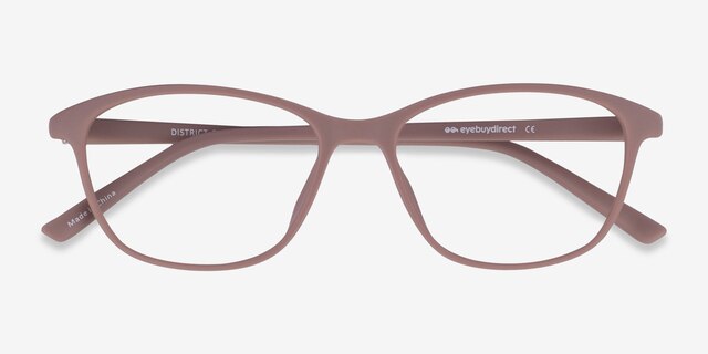 District Matte Pink PlastiqueMontures de lunettes de vue d'EyeBuyDirect, Vue Rapprochée
