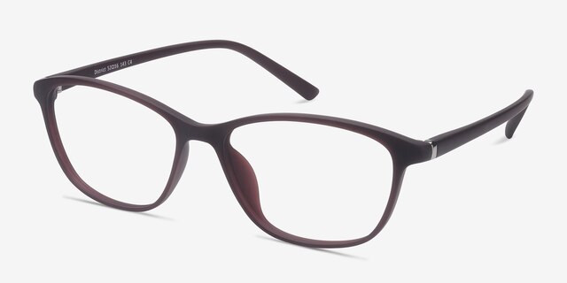 District Matte Burgundy PlasticEyeglass Frames from EyeBuyDirect, Angle View