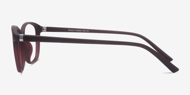 District Matte Burgundy PlasticEyeglass Frames from EyeBuyDirect, Side View