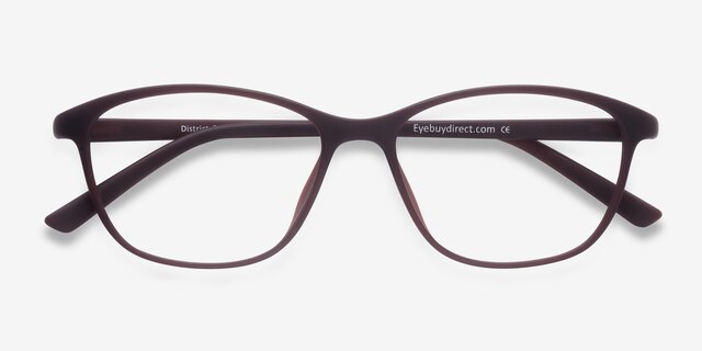 District Matte Burgundy PlasticEyeglass Frames from EyeBuyDirect, Closed View
