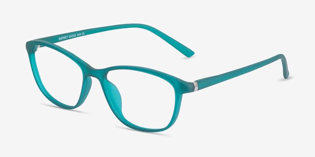 District Vert Mat PlastiqueMontures de lunettes de vue d'EyeBuyDirect, Vue d'Angle