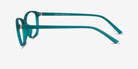 District Vert Mat Plastique Montures de lunettes de vue d'EyeBuyDirect, Vue de Côté