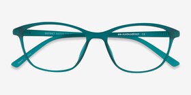 District Vert Mat Plastique Montures de lunettes de vue d'EyeBuyDirect, Vue Rapprochée