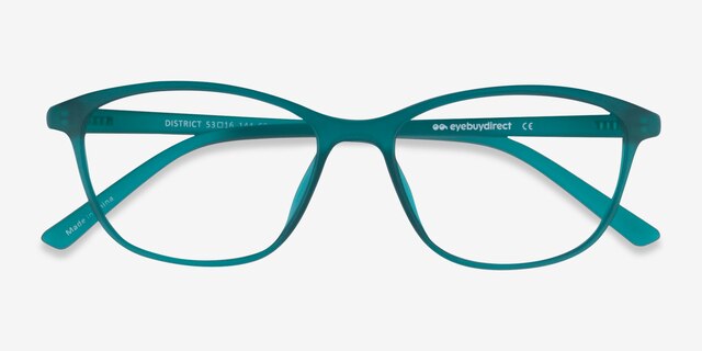 District Vert Mat PlastiqueMontures de lunettes de vue d'EyeBuyDirect, Vue Rapprochée