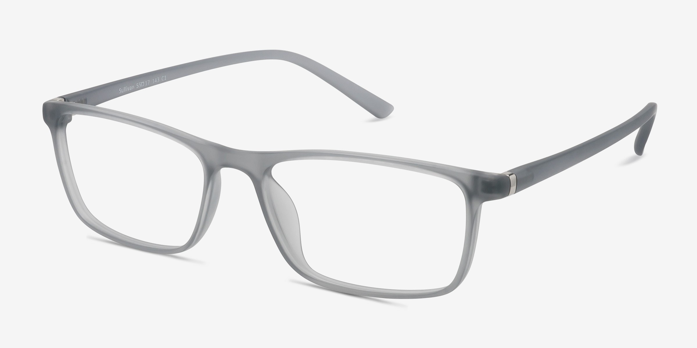 Sullivan Rectangle Matte Gray Full Rim Eyeglasses | Eyebuydirect