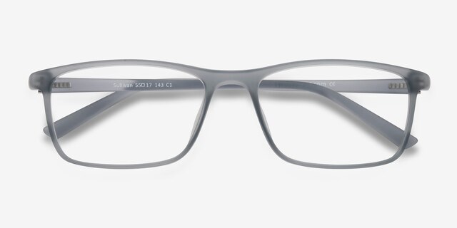 Sullivan Matte Gray PlasticEyeglass Frames from EyeBuyDirect, Closed View