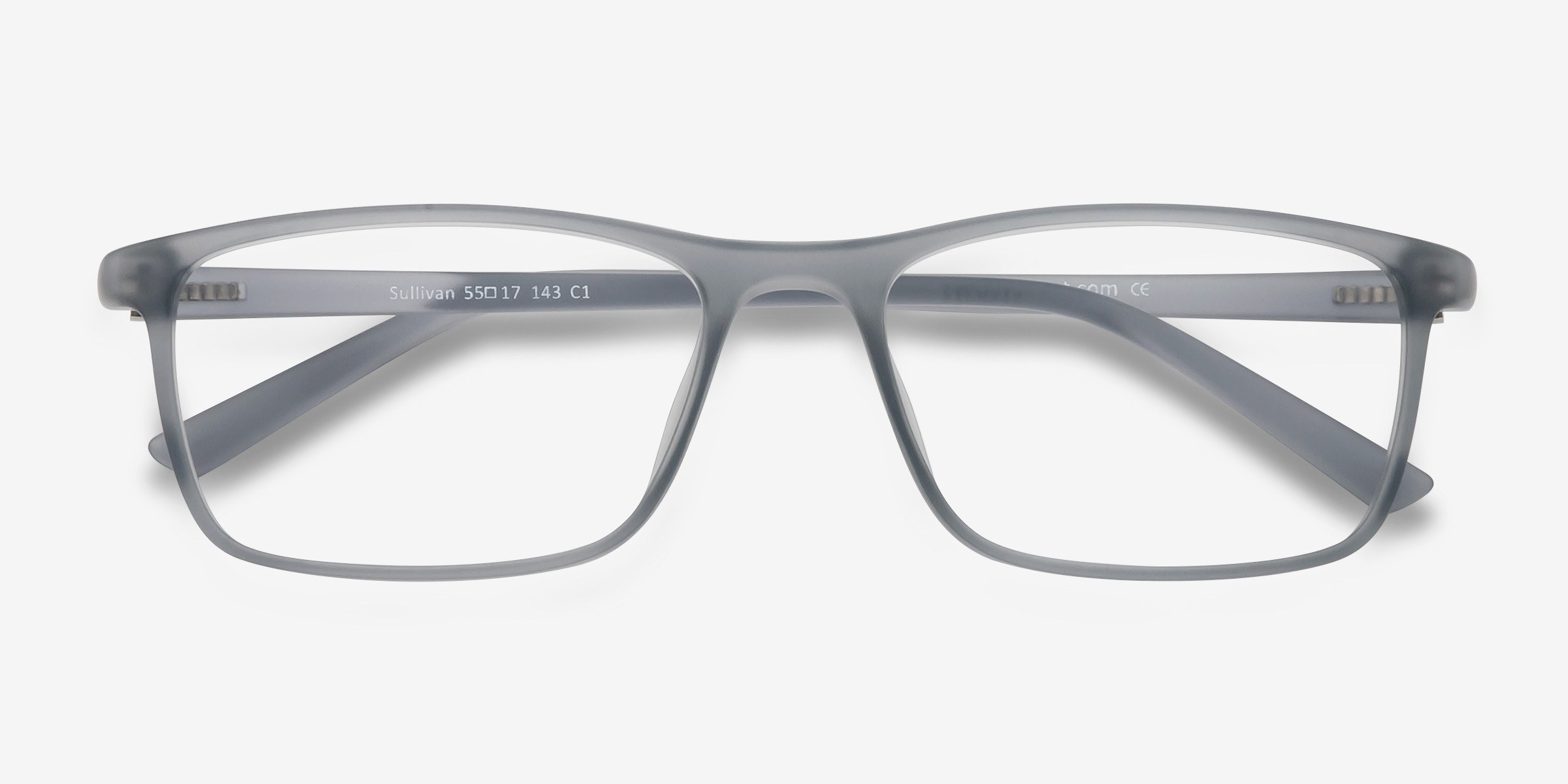 Sullivan Rectangle Matte Gray Full Rim Eyeglasses | Eyebuydirect