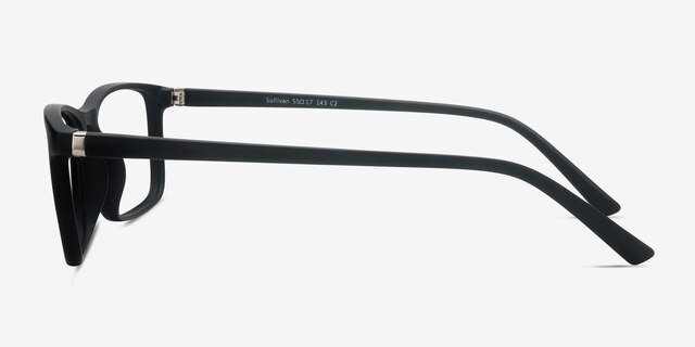 Sullivan Matte Black PlasticEyeglass Frames from EyeBuyDirect, Side View