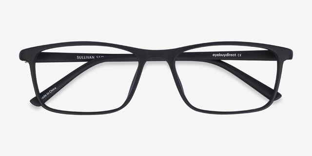 Sullivan Matte Black PlasticEyeglass Frames from EyeBuyDirect, Closed View