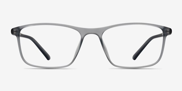 Wyoming Matte Gray PlasticEyeglass Frames from EyeBuyDirect, Front View