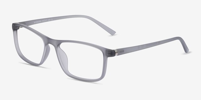 Wyoming Matte Gray PlasticEyeglass Frames from EyeBuyDirect, Angle View