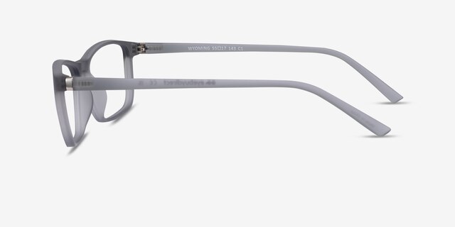 Wyoming Matte Gray PlasticEyeglass Frames from EyeBuyDirect, Side View