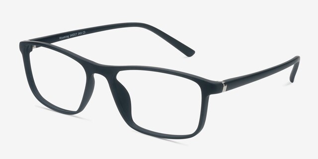 Wyoming Matte Black PlasticEyeglass Frames from EyeBuyDirect, Angle View