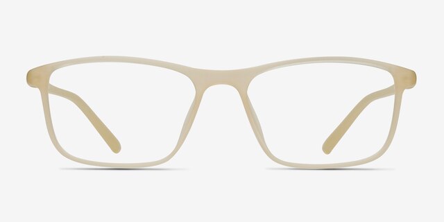 Wyoming Matte Cream PlasticEyeglass Frames from EyeBuyDirect, Front View