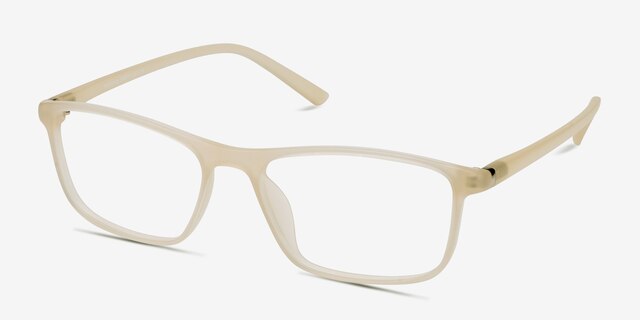 Wyoming Matte Cream PlasticEyeglass Frames from EyeBuyDirect, Angle View
