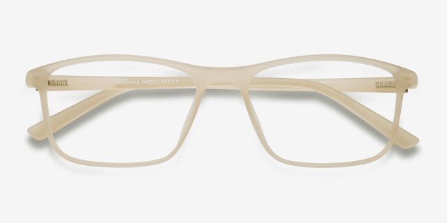 Wyoming Matte Cream PlasticEyeglass Frames from EyeBuyDirect, Closed View