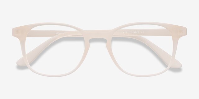 Monday Matte White PlasticEyeglass Frames from EyeBuyDirect, Closed View