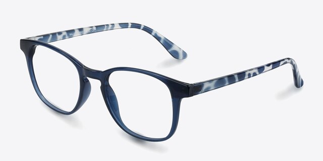 Monday Blue PlasticEyeglass Frames from EyeBuyDirect, Angle View