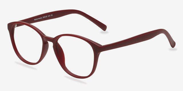 Watermelon Dark Burgundy PlasticEyeglass Frames from EyeBuyDirect, Angle View