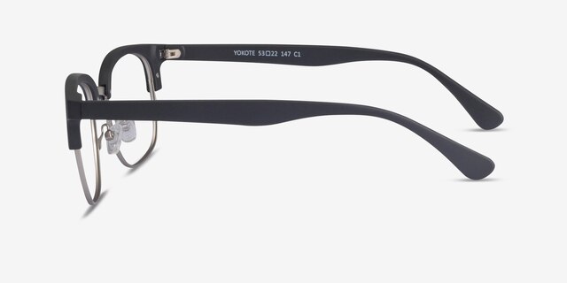 Yokote Matte Black Plastic-metalMontures de lunettes de vue d'EyeBuyDirect, Vue de Côté